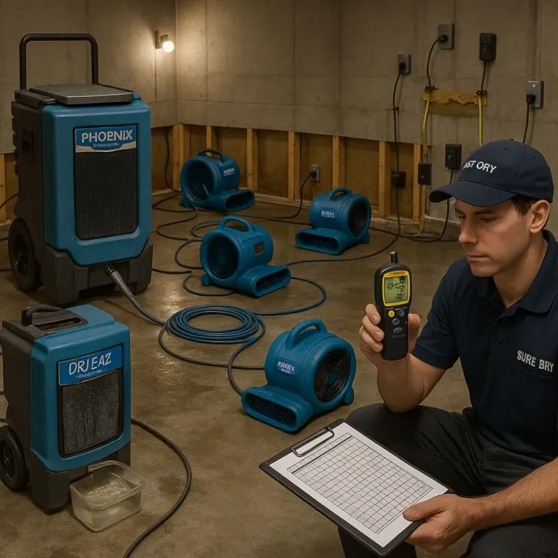 Structural Drying and Dehumidification process in Ohioville, PA